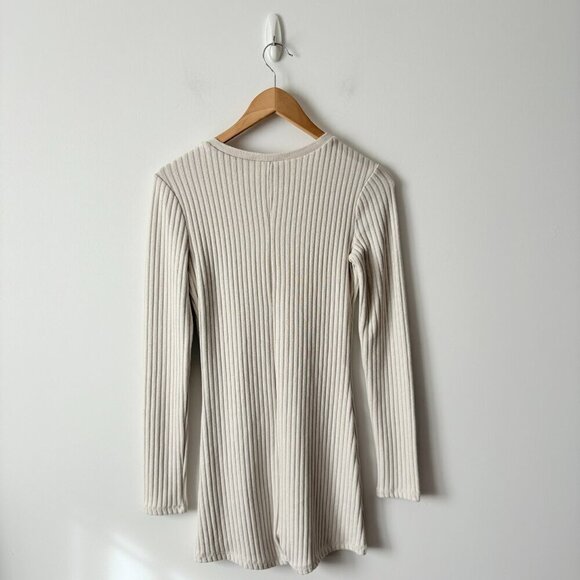 Zara Ribbed Knit Long Sleeve Jumpsuit Romper Cream Blogger Fav Sz Medium - Picture 11 of 11